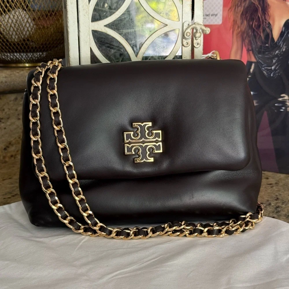 NWT TORY BURCH BRITTEN LEATHER PUFFY ADJUSTABLE SHOULDER BAG